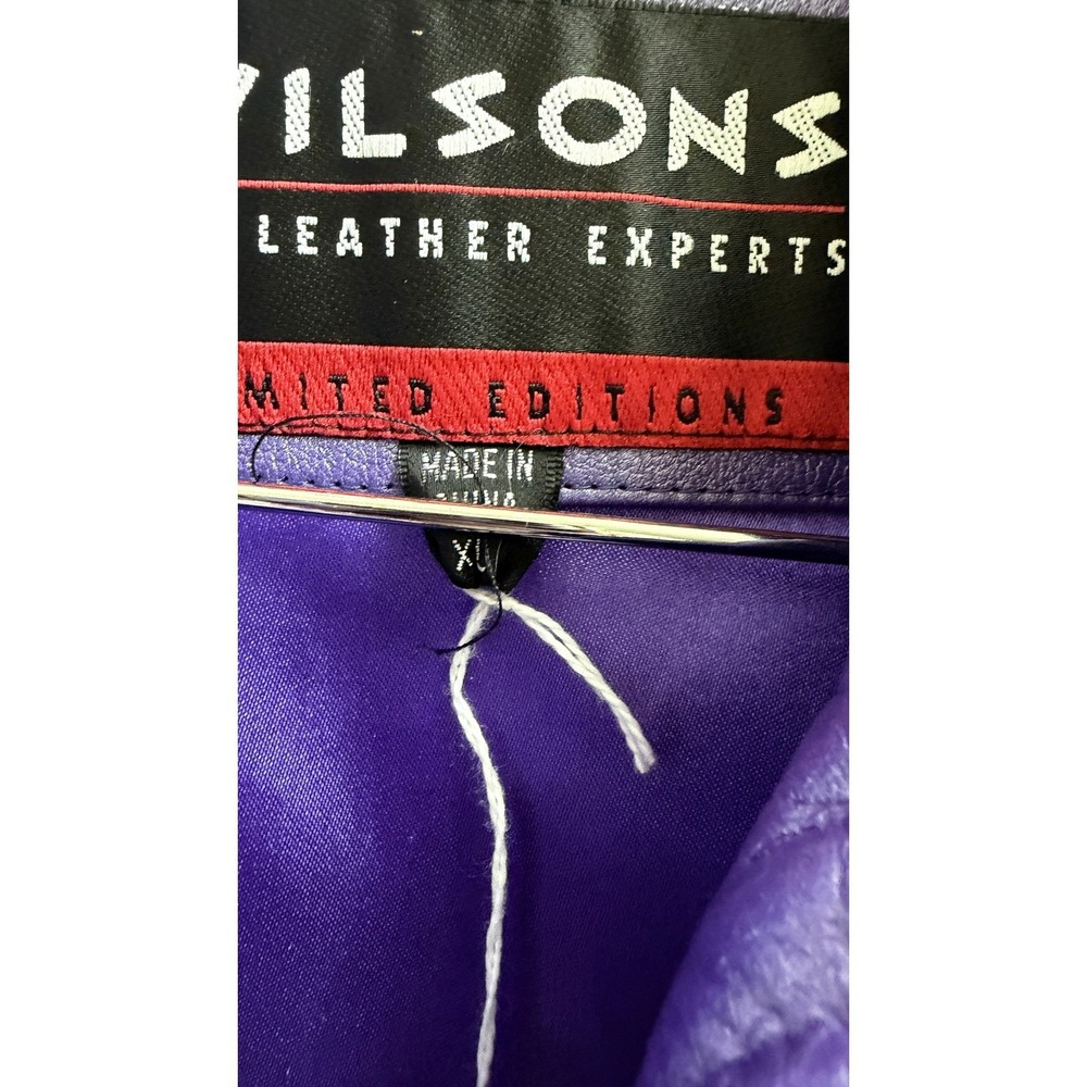 NEw Vintage Y2K Wilsons Leather Jacket Limited Edition Metallic Purple Mock XL - Picture 2 of 13